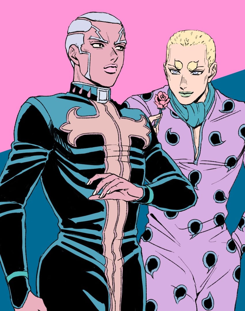 enrico pucci and sports max (jojo no kimyou na bouken and 1 more) drawn by hage_tashuumi