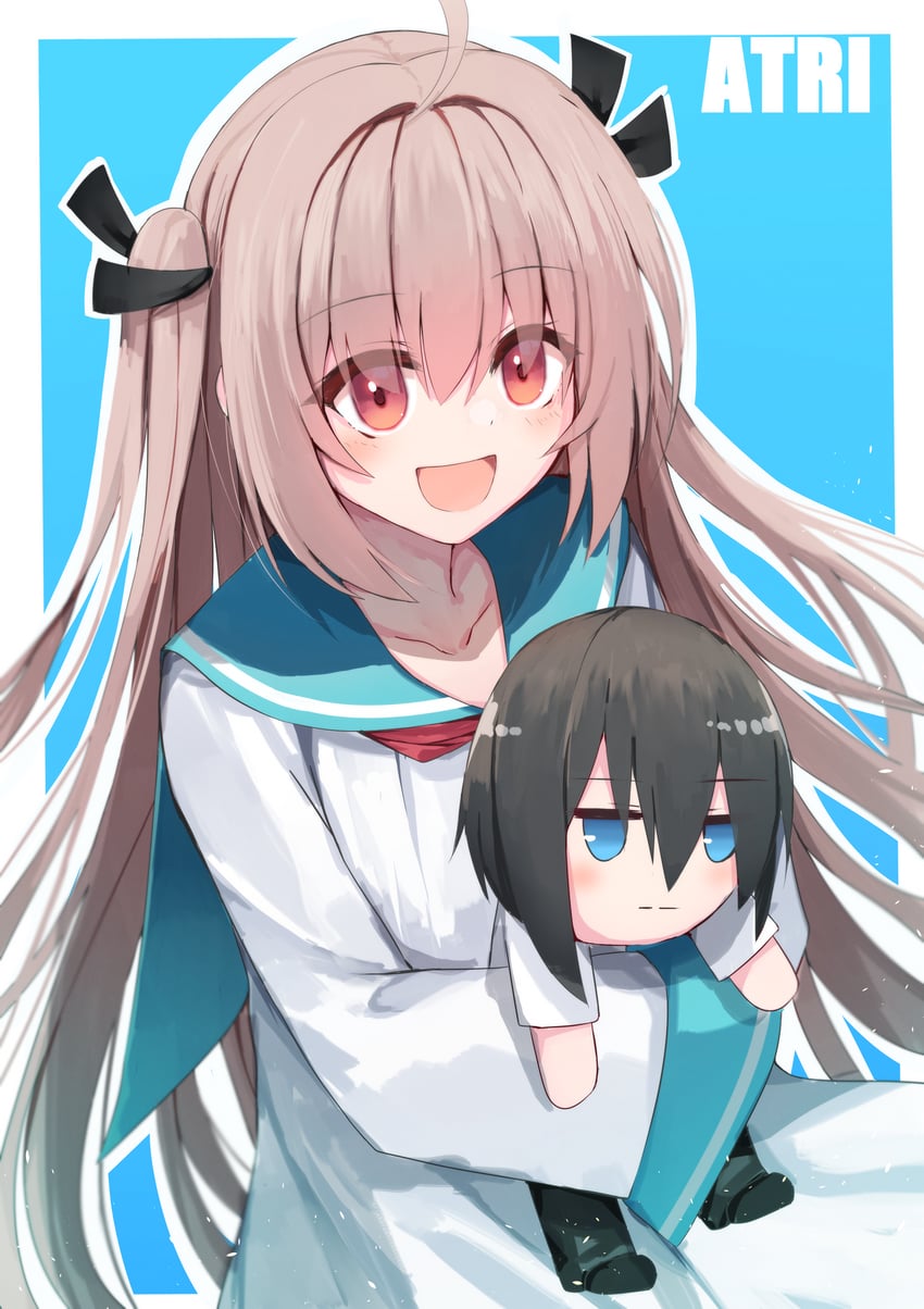 atri and ikaruga natsuki (atri-my dear moments-) drawn by nodoameyatou