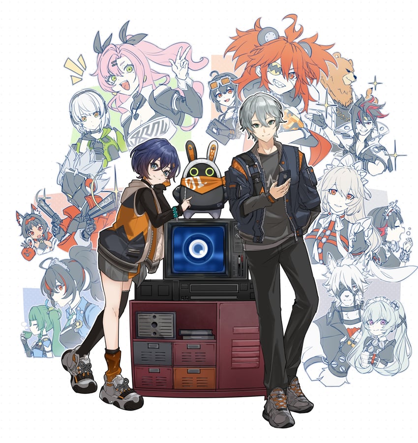 ellen joe, belle, wise, nicole demara, zhu yuan, and 13 more (zenless zone zero) drawn by shimanaka_(shimanaka_sushi)