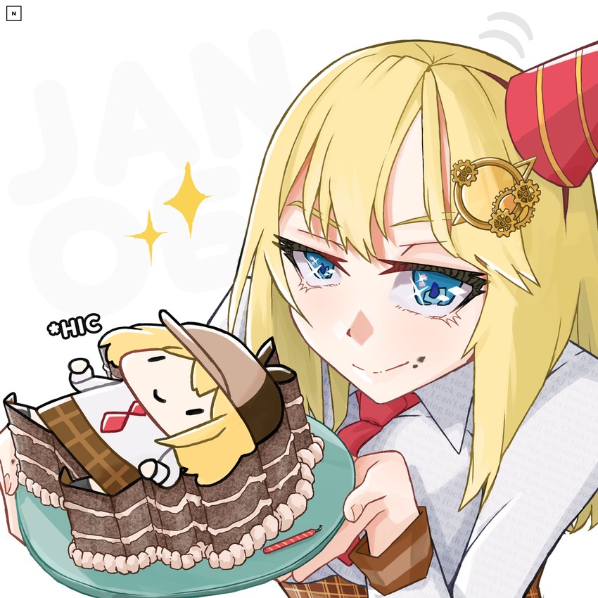 watson amelia and smol ame (hololive and 1 more) drawn by nicosarea