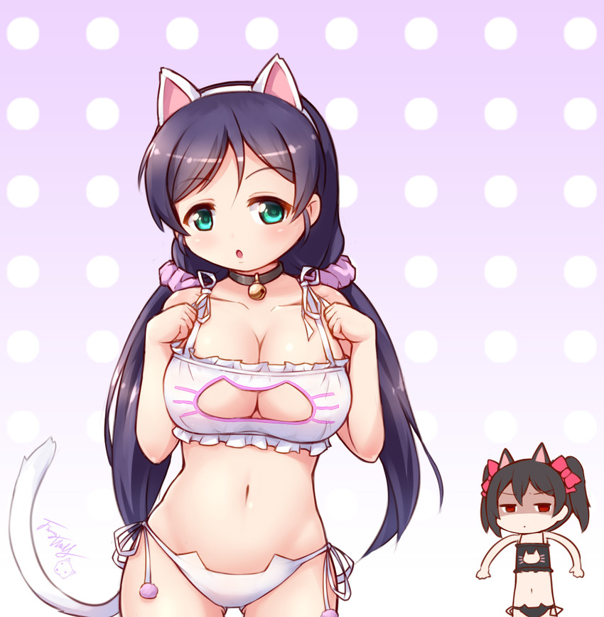 tojo nozomi and yazawa nico (love live! and 1 more) drawn by langbazi