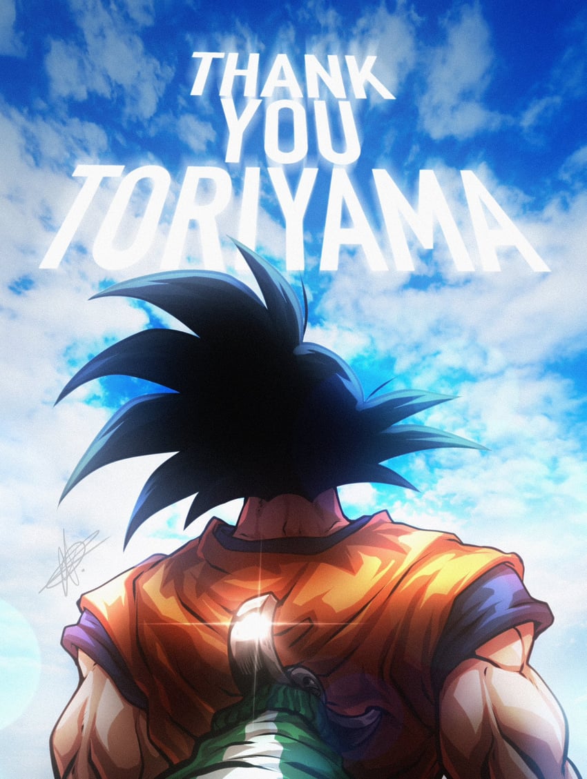 son goku and toriyama akira (dragon ball and 1 more) drawn by daffduff