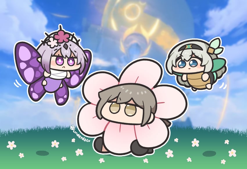 trailblazer, firefly, stelle, and castorice (honkai and 1 more) drawn by underdatv