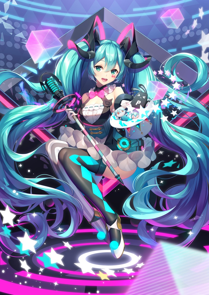 hatsune miku, magical mirai miku, and aimaina (vocaloid and 1 more) drawn by meion