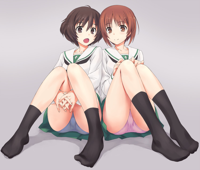 nishizumi miho and akiyama yukari (girls und panzer) drawn by tamahiyo