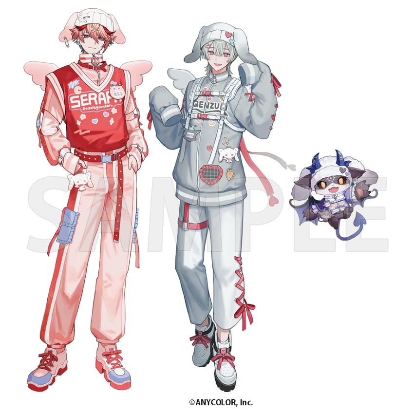 debidebi debiru, seraph dazzlegarden, and genzuki toujirou (nijisanji) drawn by nana_tetra