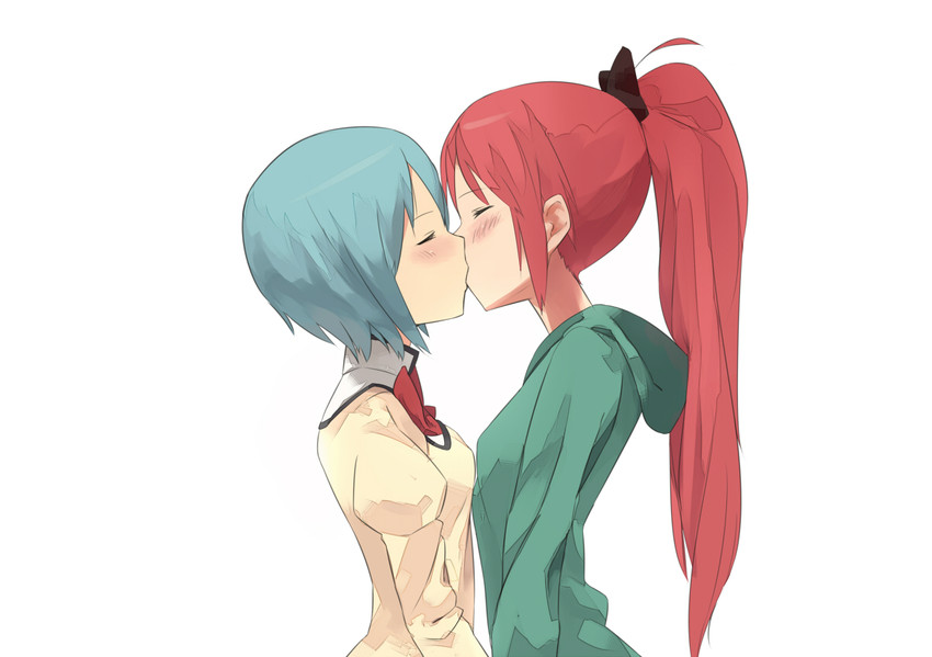 miki sayaka and sakura kyoko (mahou shoujo madoka magica) drawn by nakamura_(marakimi)