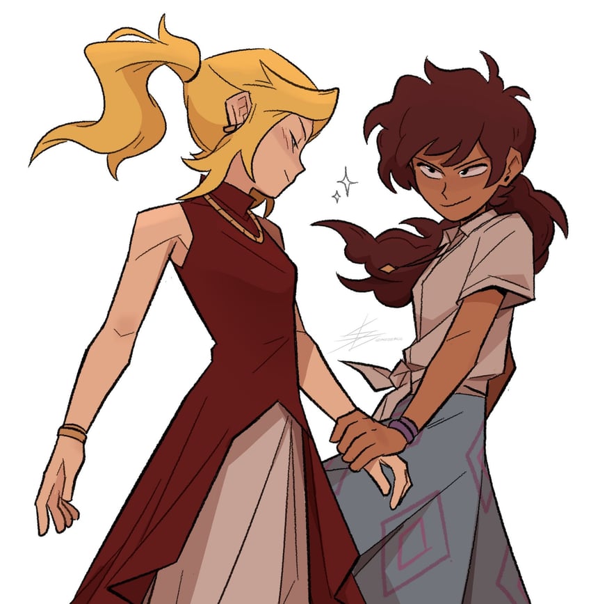 sasha waybright and anne boonchuy (amphibia) drawn by shimmyoh