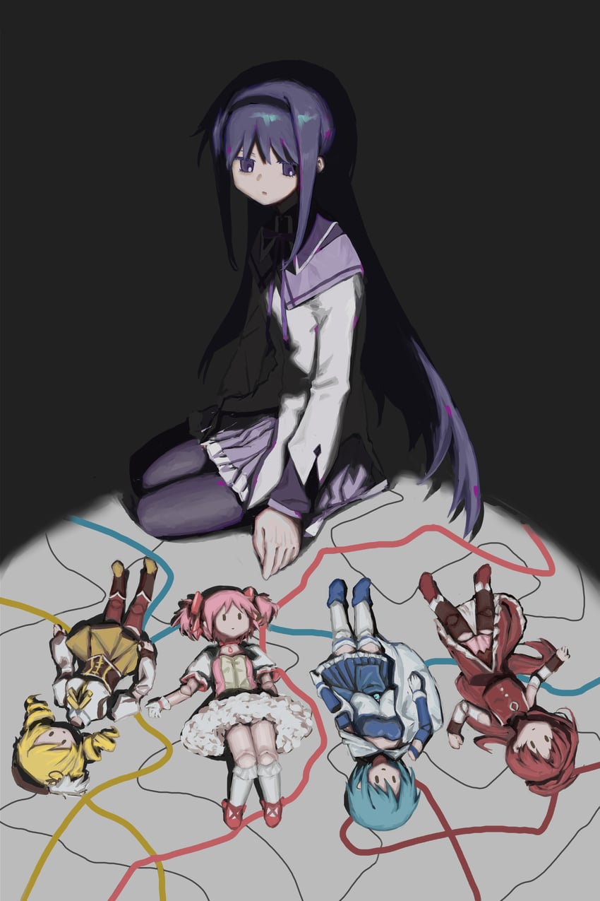 akemi homura, kaname madoka, miki sayaka, sakura kyoko, and tomoe mami (mahou shoujo madoka magica) drawn by truffle03225