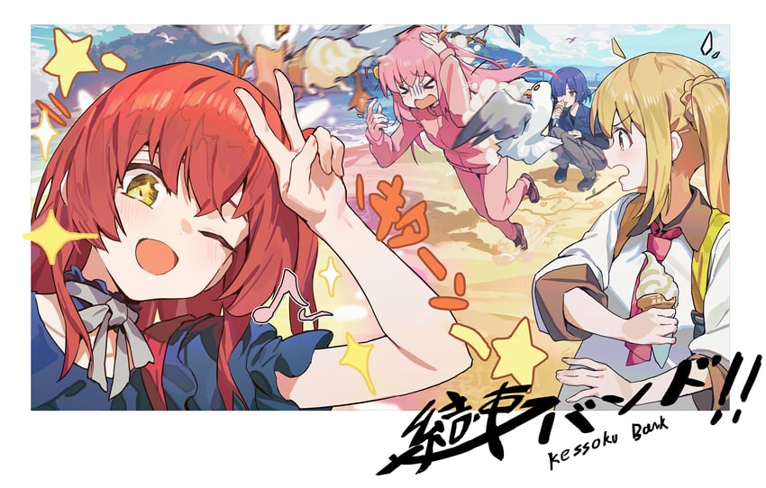 gotoh hitori, kita ikuyo, ijichi nijika, and yamada ryo (bocchi the rock!) drawn by r1zen