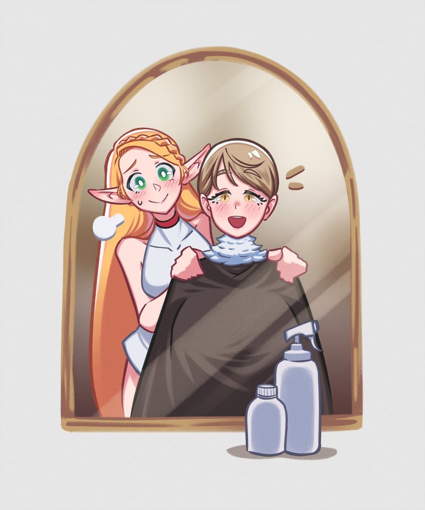marcille donato and falin touden (dungeon meshi) drawn by loen