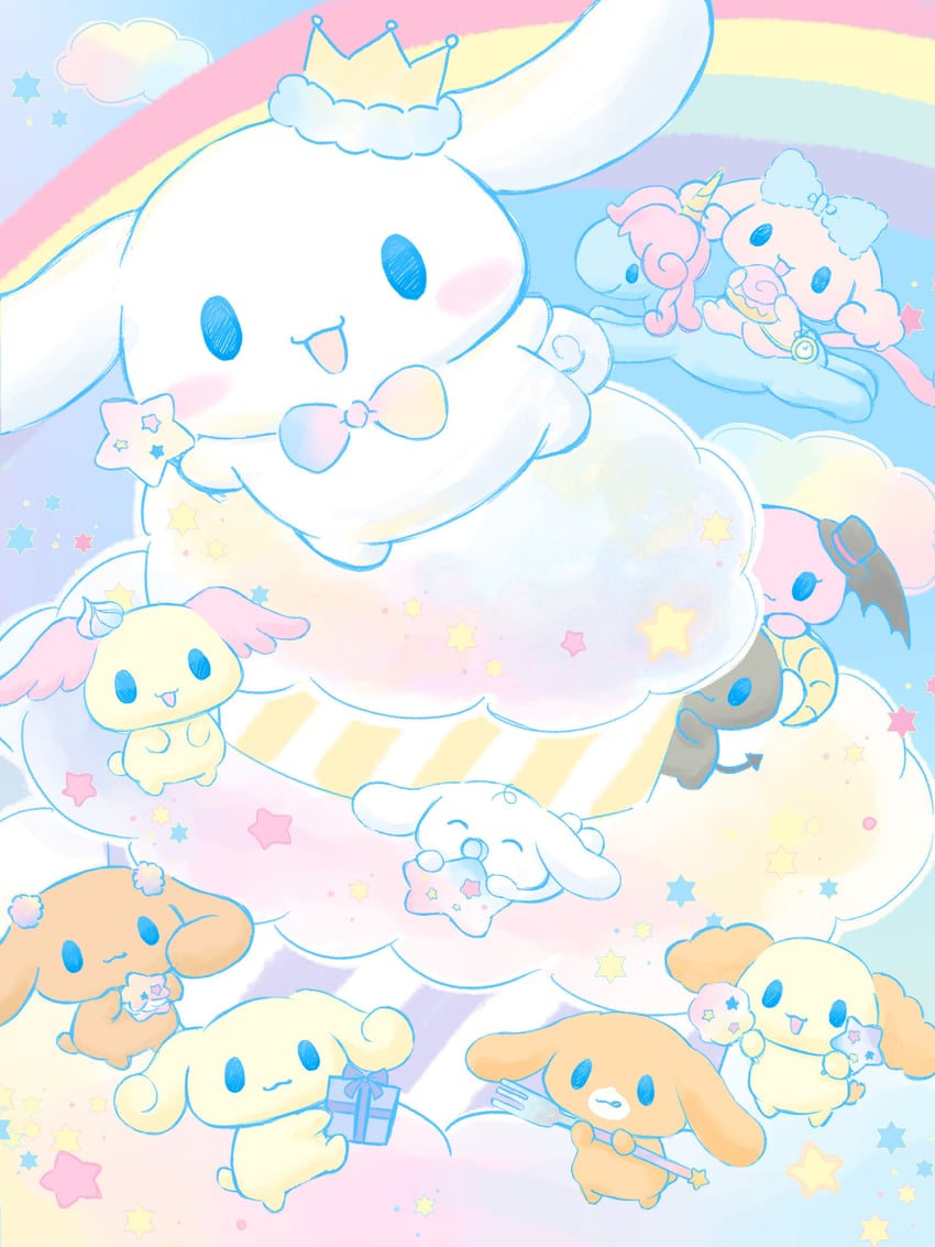 cinnamoroll, milk, mocha, berry, cherry, and 6 more (sanrio and 1 more) drawn by mokona_(o0v0ot)