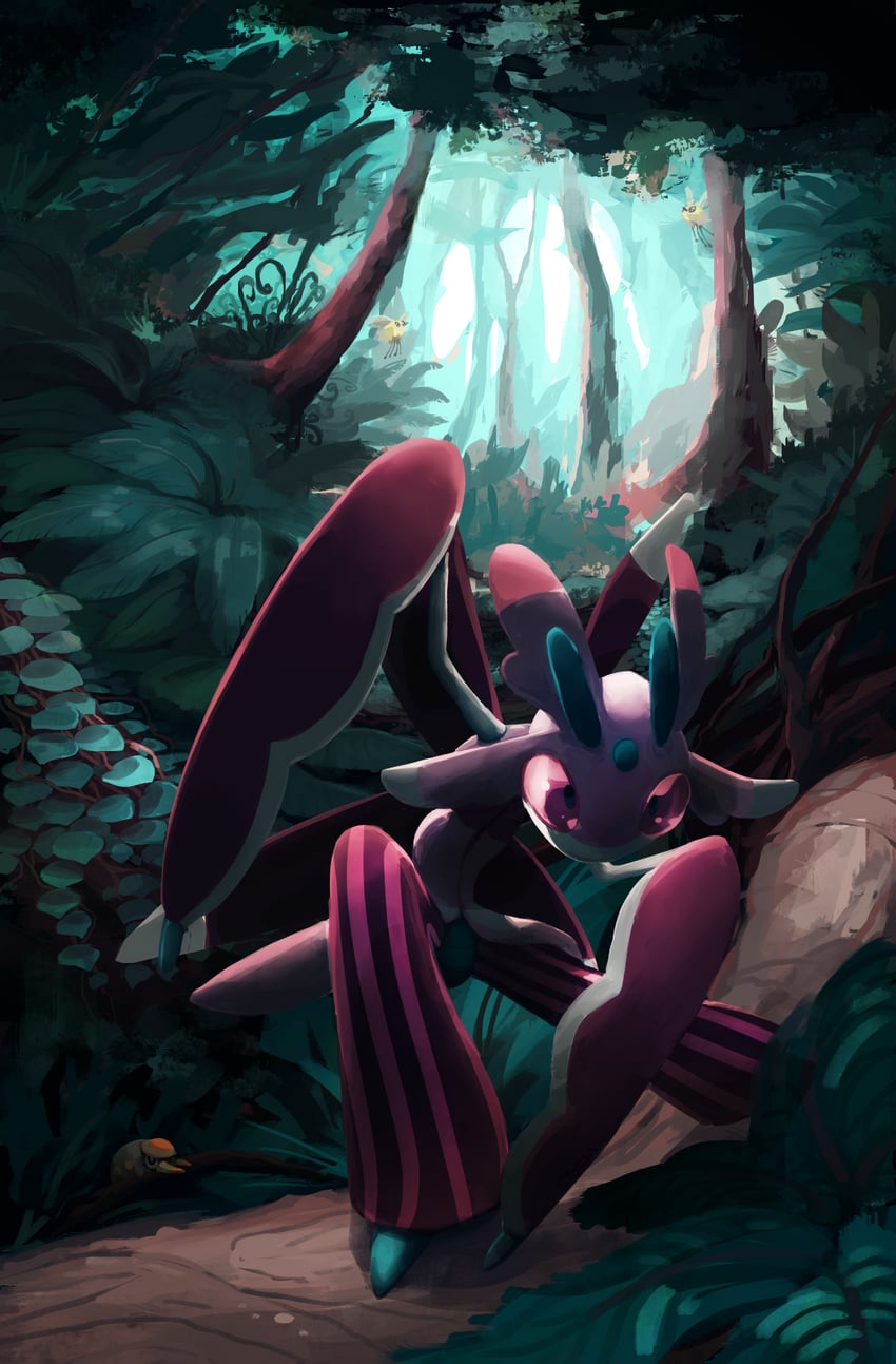 cutiefly, lurantis, and grubbin (pokemon) drawn by stormful