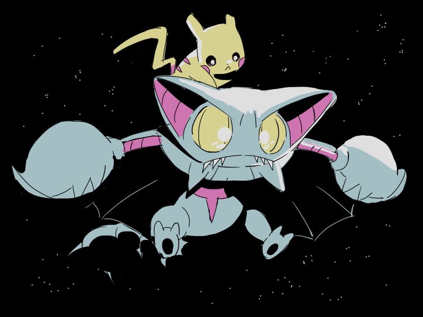 pikachu and gliscor (pokemon) drawn by lukasandatta