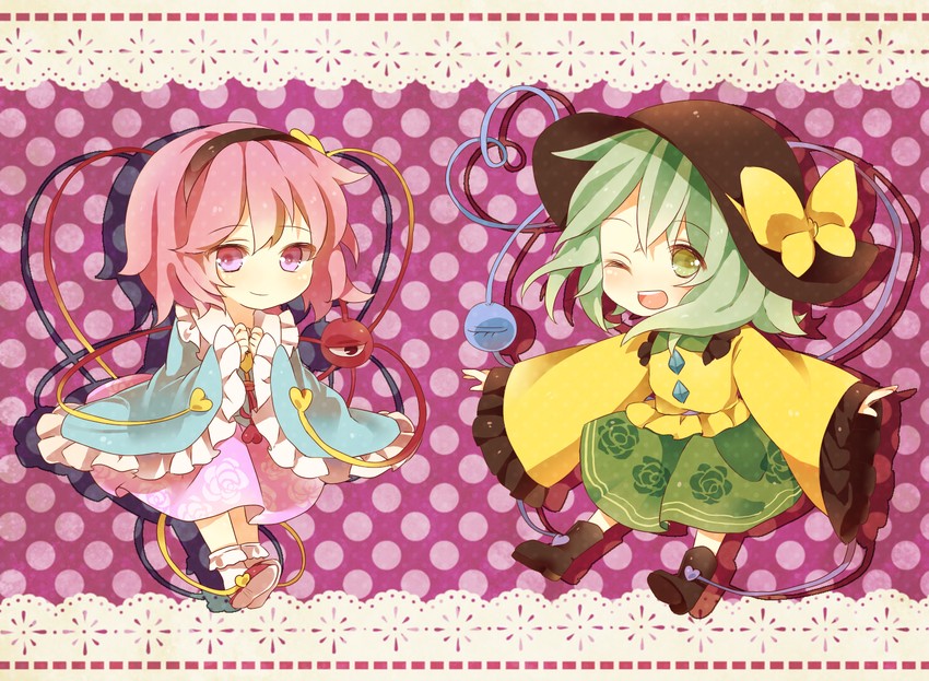 komeiji koishi and komeiji satori (touhou) drawn by yamone
