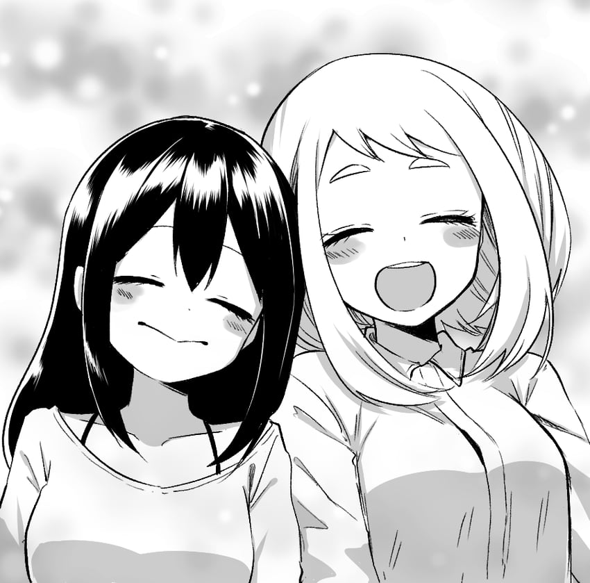 uraraka ochaco and asui tsuyu (boku no hero academia) drawn by yuama