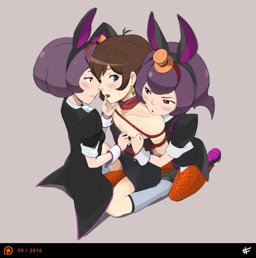 trucy wright, betty de famme, and bonny de famme (ace attorney and 1 more) drawn by sharpffffff