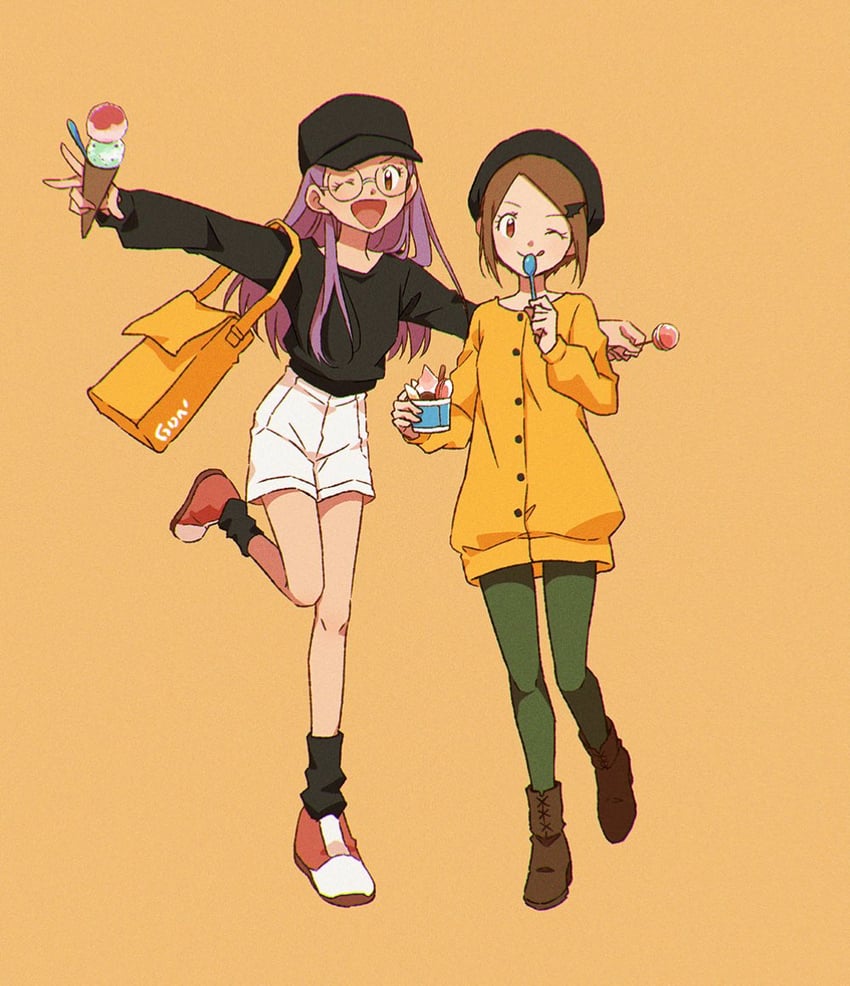 yagami hikari and inoue miyako (digimon and 1 more) drawn by gdn0522