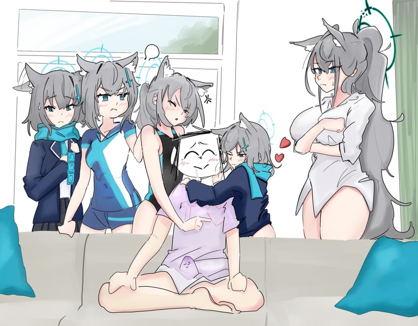 sensei, doodle sensei, shiroko, and shiroko terror (blue archive) drawn by user_zzuz4343