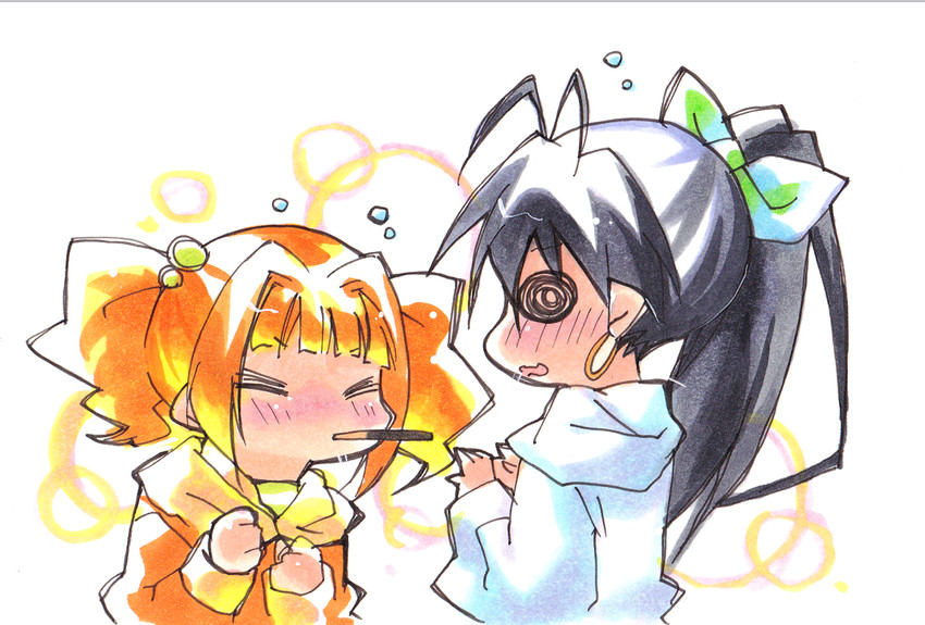 ganaha hibiki and takatsuki yayoi (idolmaster) drawn by taka_(tokyoboogienight)