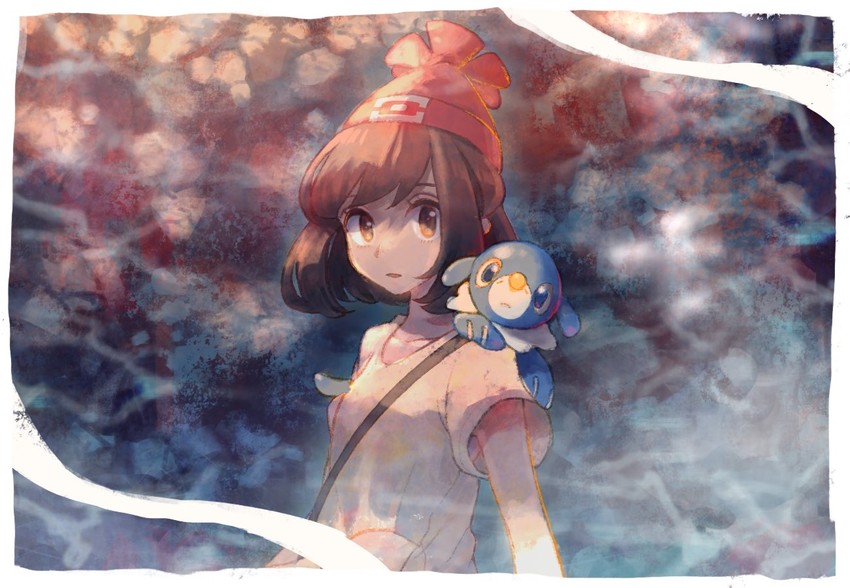 selene and popplio (pokemon and 1 more) drawn by nosutaal