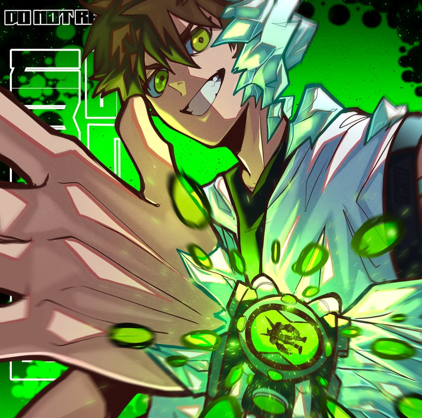 ben tennyson and diamondhead (ben 10) drawn by ovotheartist_(kidddovo)