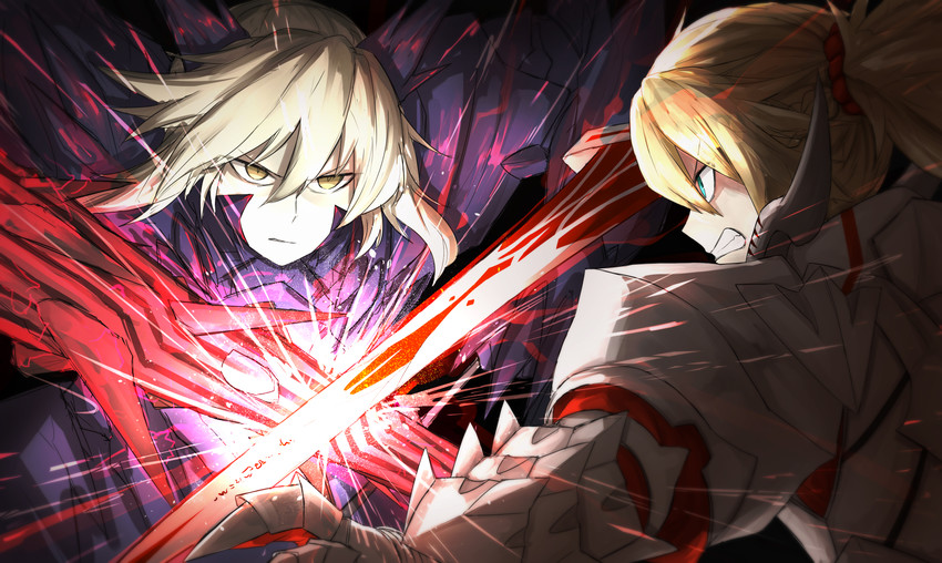 artoria pendragon and mordred (fate and 2 more) drawn by kankan33333