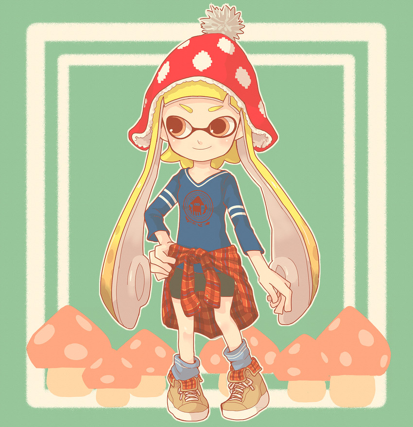 inkling player character and inkling girl (splatoon and 1 more) drawn by liruty