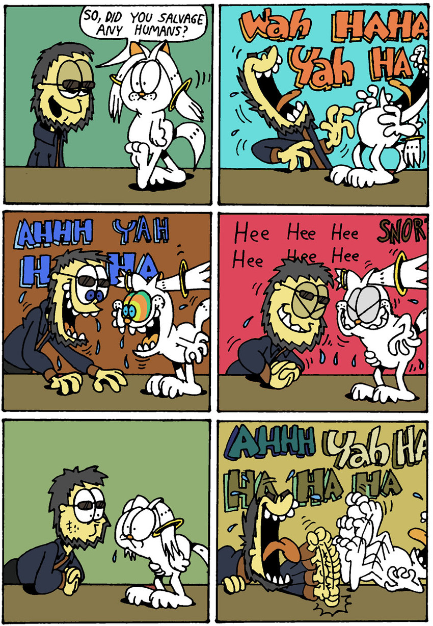 kyubey, ikari gendou, garfield, and jon arbuckle (mahou shoujo madoka magica and 2 more) drawn by cellix