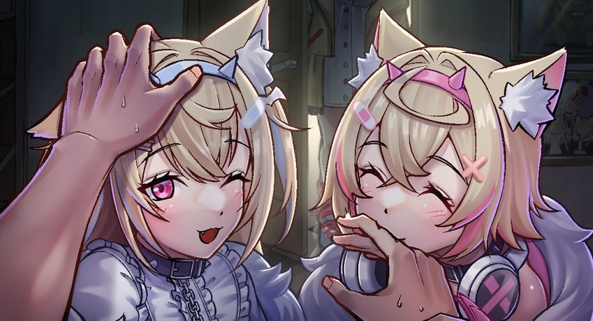 inugami korone, fuwawa abyssgard, and mococo abyssgard (hololive and 1 more) drawn by ys_doggy