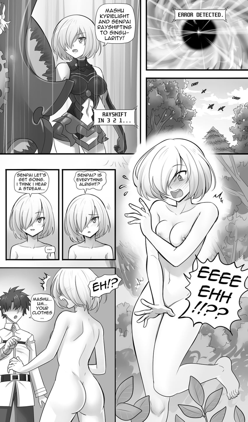 mash kyrielight and fujimaru ritsuka (fate and 1 more) drawn by skechplezures