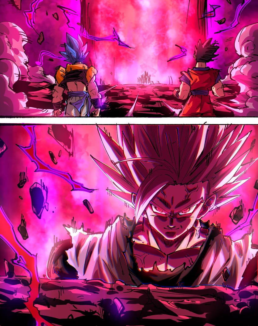 son gohan, gogeta, goku black, gohan beast, and gohan black (dragon ball and 3 more) drawn by rz28kp