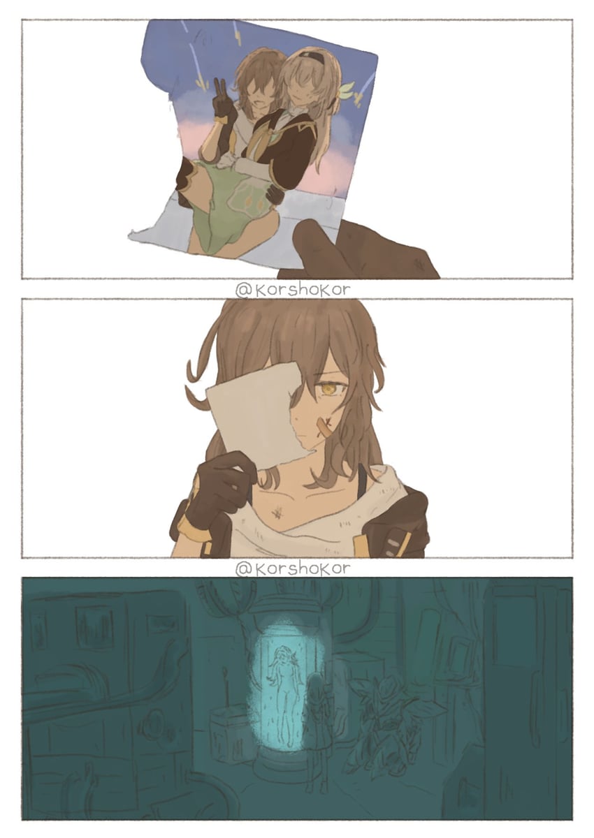 trailblazer, firefly, stelle, and sam (honkai and 1 more) drawn by korshokor
