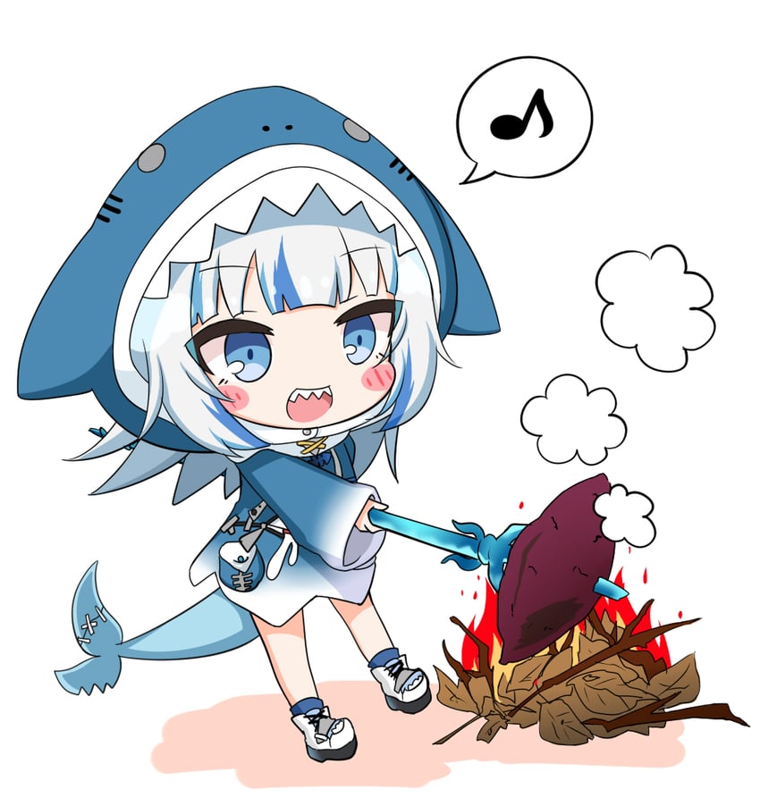 gawr gura (hololive and 1 more) drawn by komakoma_(magicaltale)