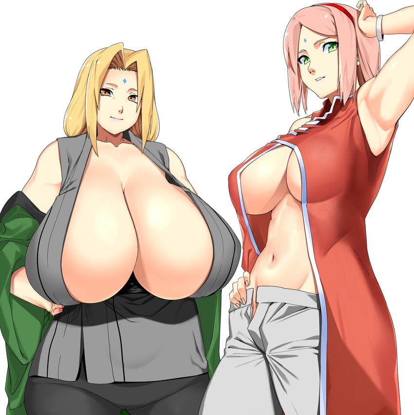 haruno sakura and tsunade (naruto and 2 more) drawn by tenpura_(tenpura621)
