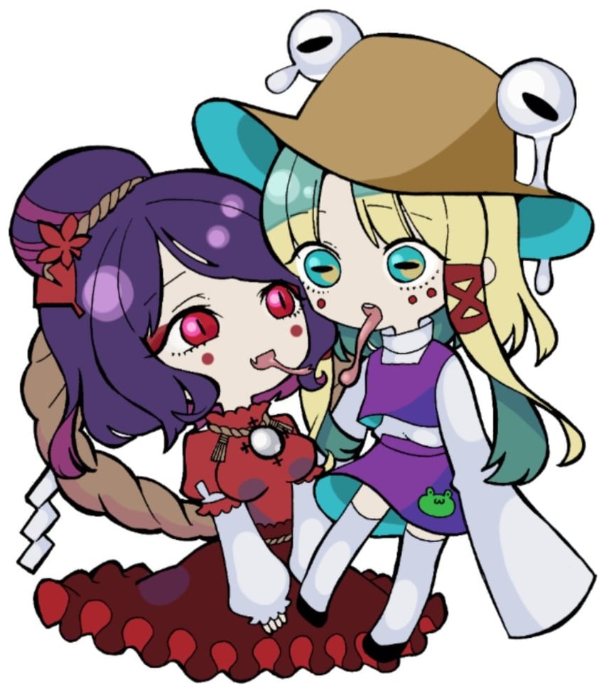 moriya suwako and yasaka kanako (touhou) drawn by whoru