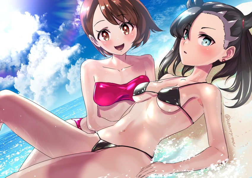 marnie and gloria (pokemon and 1 more) drawn by uenoryoma