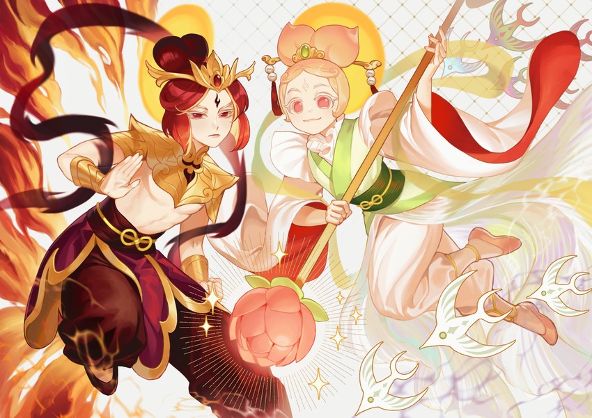 peach cookie and plum cookie (cookie run and 1 more) drawn by ultracat