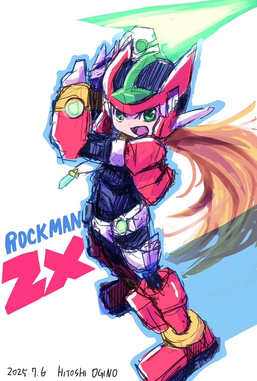 vent and model zx (mega man and 1 more) drawn by ogino_hitoshi_(ogitchi)