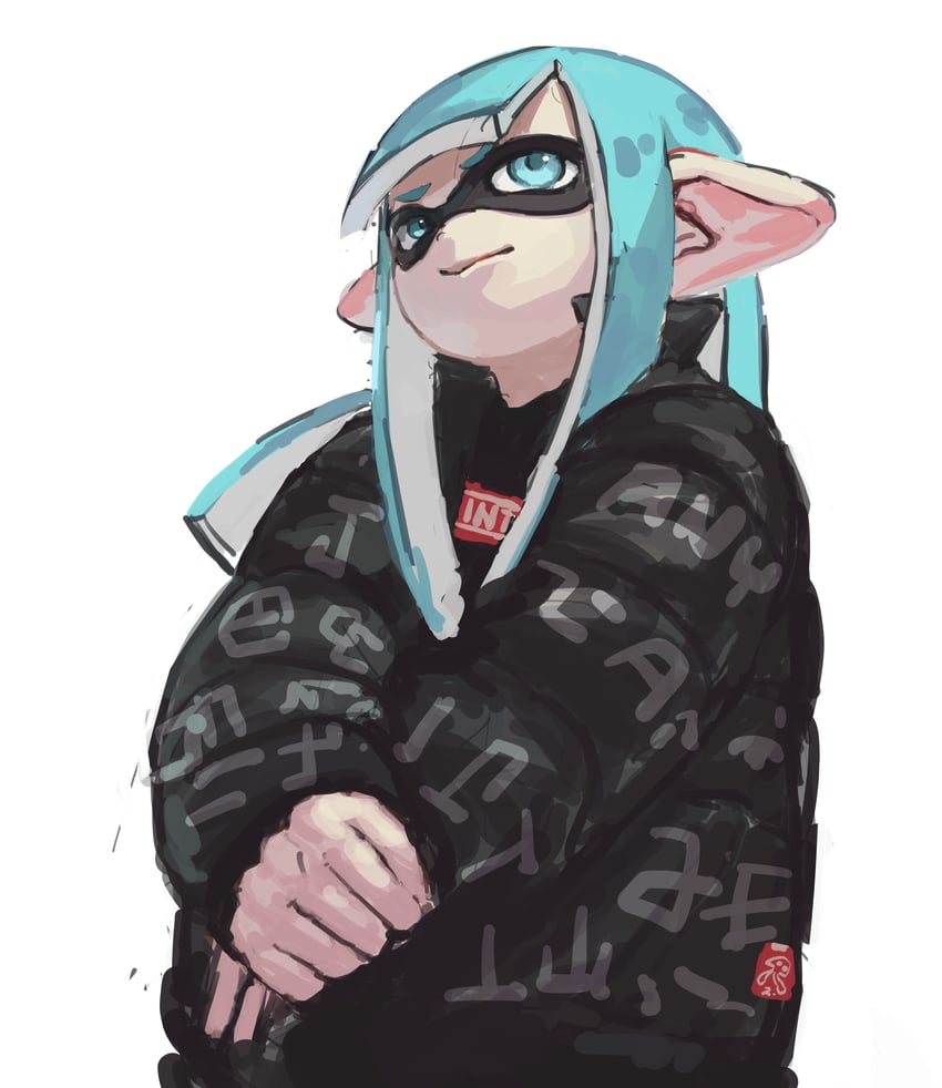 inkling player character and inkling girl (splatoon) drawn by potatomochii