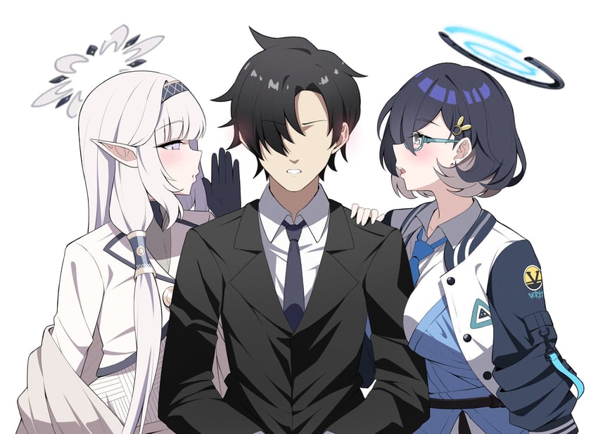 sensei, himari, and chihiro (blue archive and 1 more) drawn by reia_76