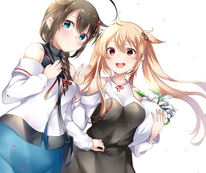 shigure, shigure kai ni, murasame, and murasame kai ni (kantai collection) drawn by mashiro_aa