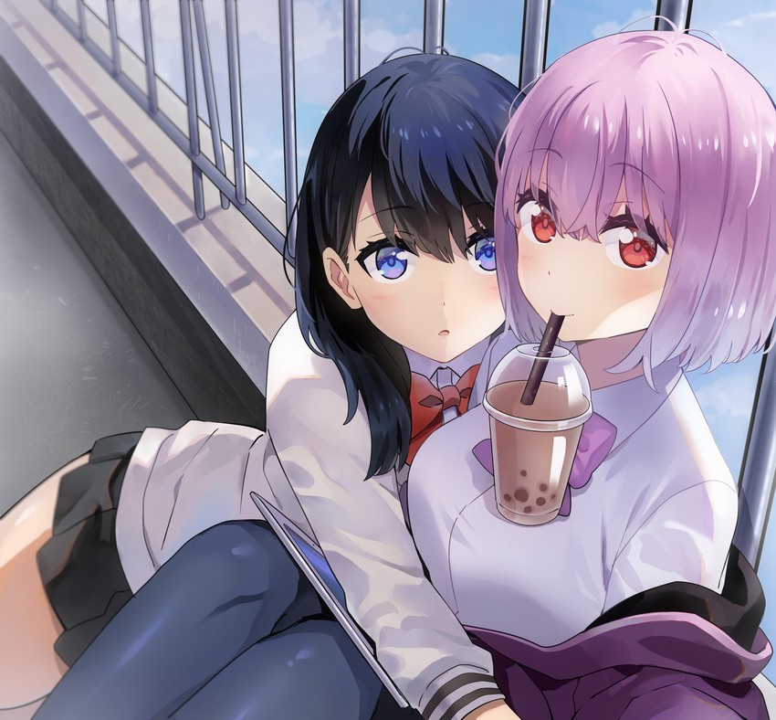 takarada rikka and shinjou akane (gridman universe and 1 more) drawn by usamin_(megumikira)