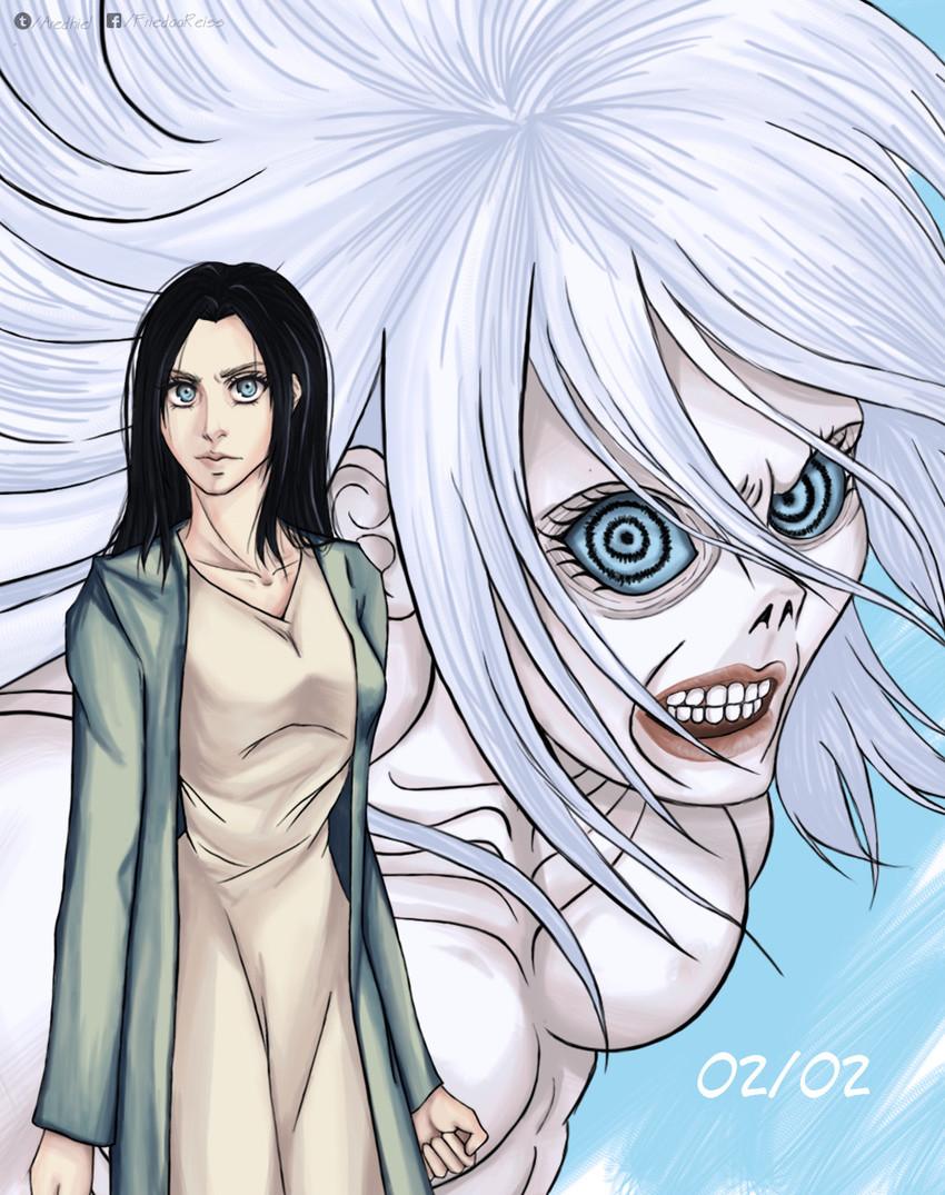 titan, female titan, and frieda reiss (shingeki no kyojin) drawn by aredhiel