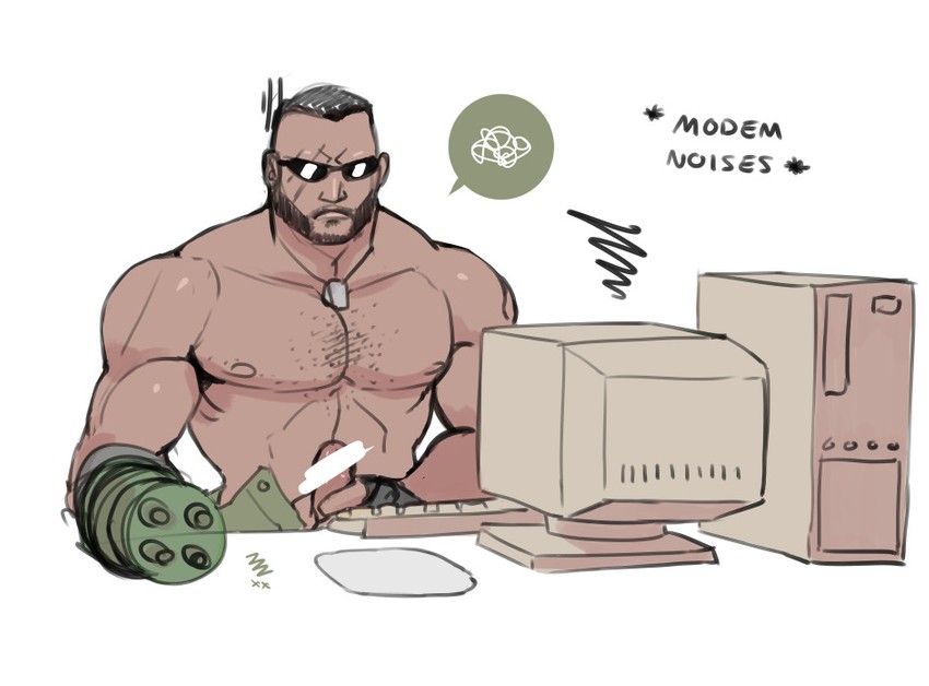 barret wallace (final fantasy and 2 more) drawn by vashperado