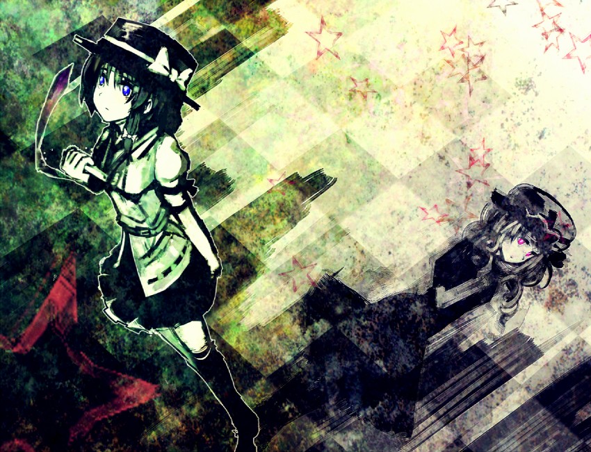 usami renko and maribel hearn (touhou) drawn by organ_derwald