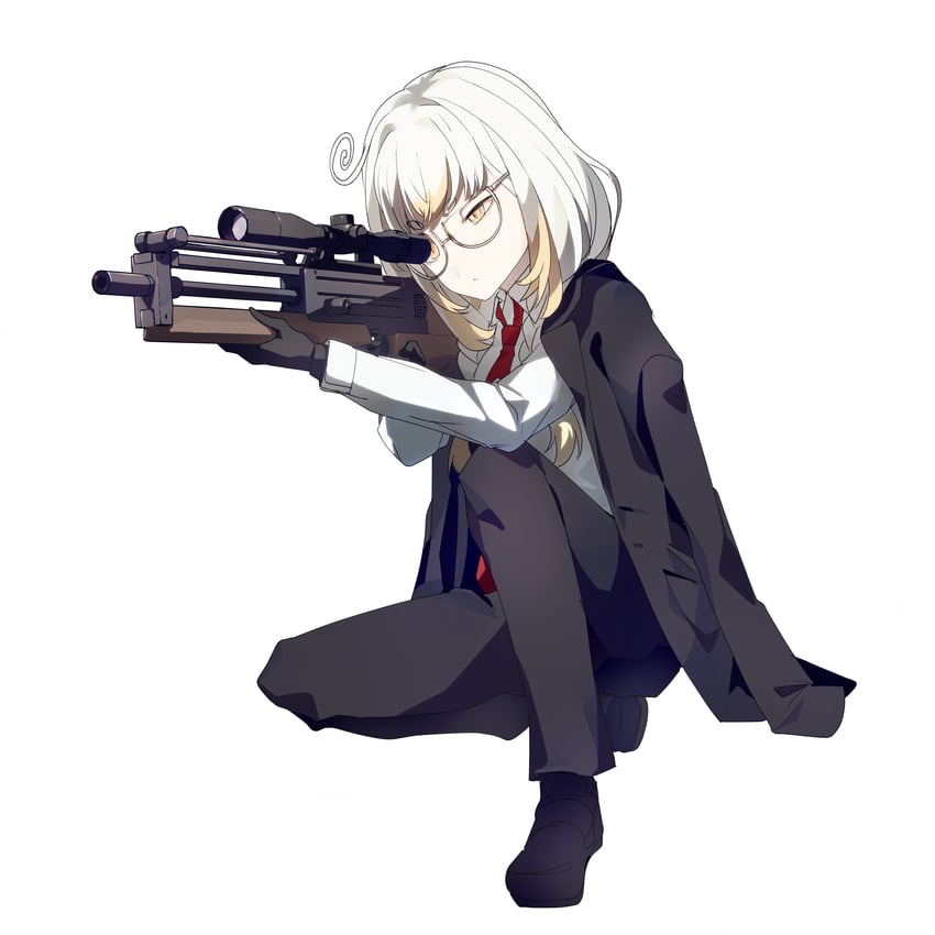 agent 47 and kanna yanagi (indie virtual youtuber) drawn by mineta_naoki
