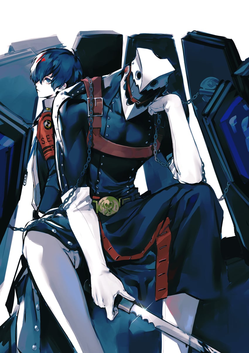 yuuki makoto and thanatos (persona and 2 more) drawn by lor_(roasyerizyonirapi)