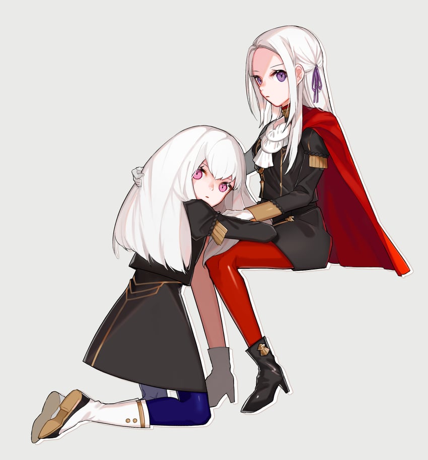 edelgard von hresvelg and lysithea von ordelia (fire emblem and 1 more) drawn by q_(user_cvec4257)