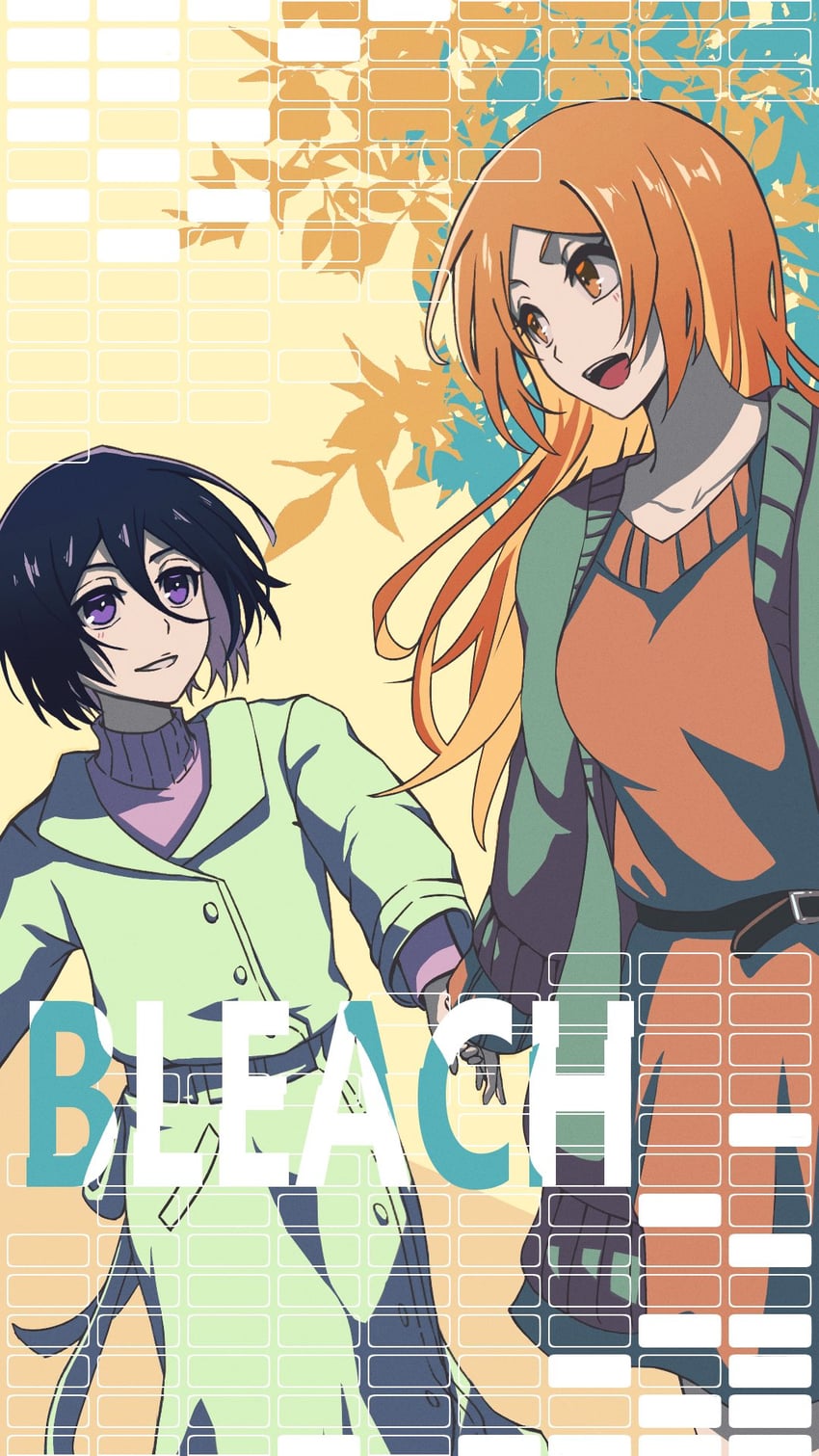 kuchiki rukia and inoue orihime (bleach) drawn by sumire_1046
